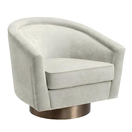 Krēsls Catene Eichholtz 80/80/76 cm Clarck sand | matte gold finish swivel base - N1 Home