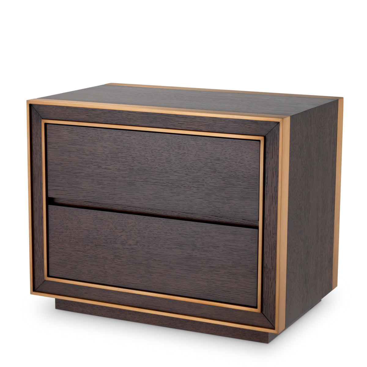 Naktsskapitis Camelot Eichholtz 76/48.5/61.5 cm Brown oak veneer/brushed brass finish