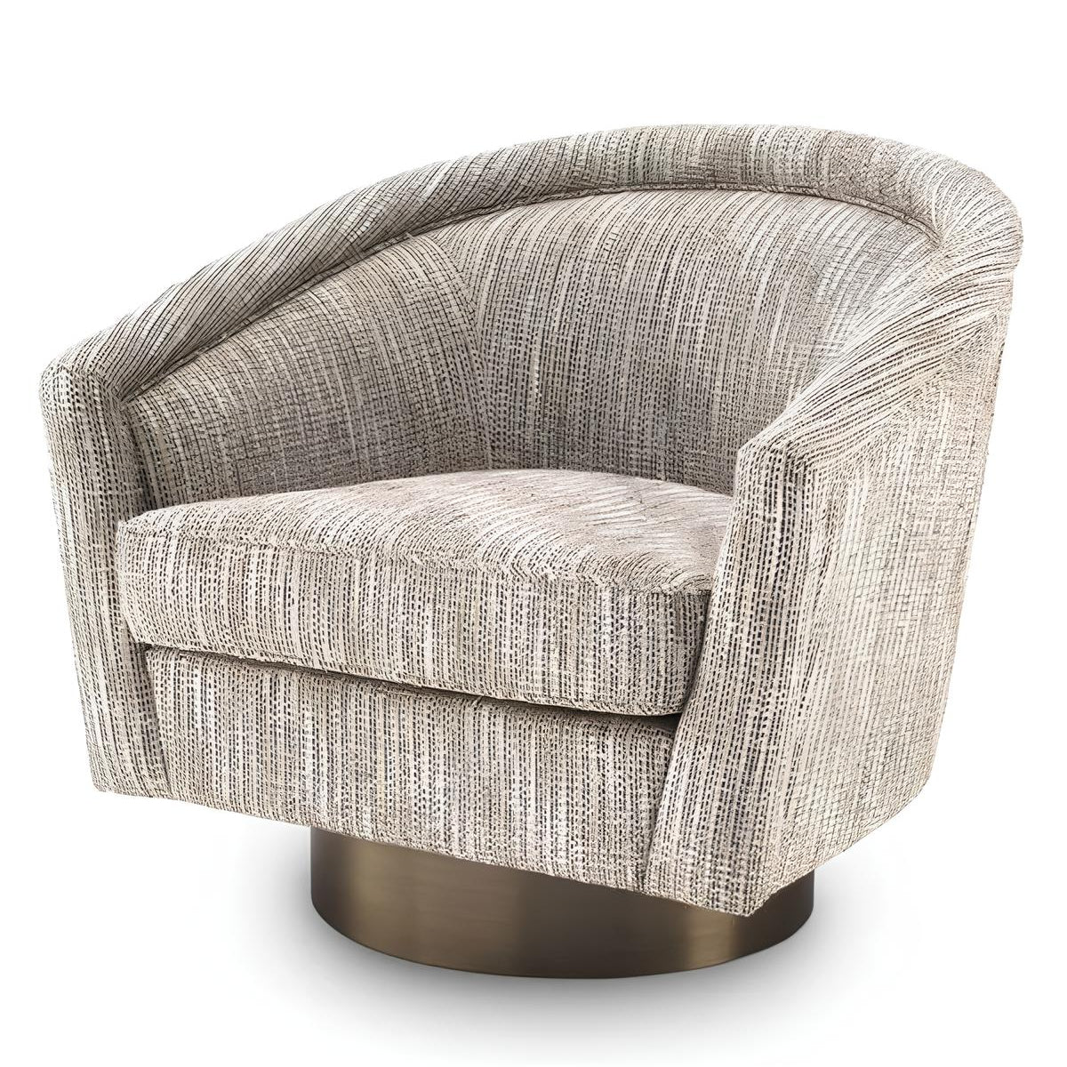 Krēsls Catene Eichholtz 80/80/76 cm Mademoiselle beige | matte gold finish swivel base - N1 Home