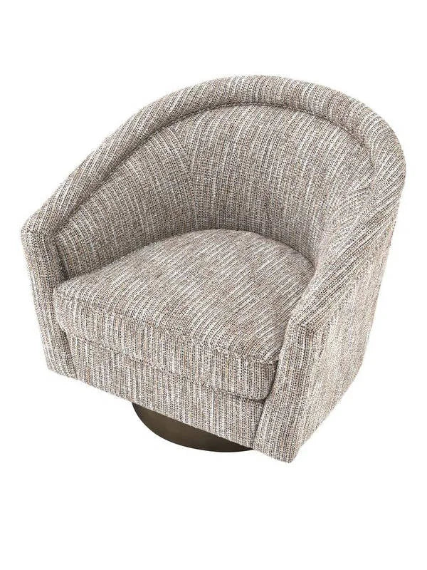 Krēsls Catene Eichholtz 80/80/76 cm Mademoiselle beige | matte gold finish swivel base - N1 Home