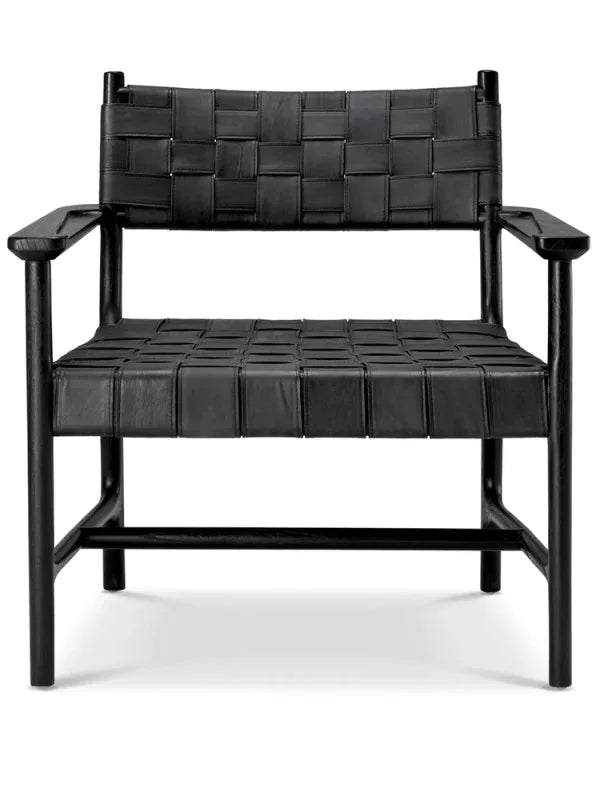 Krēsls Tiberio Eichholtz 70/69,5/77 cm Black leather | black legs - N1 Home