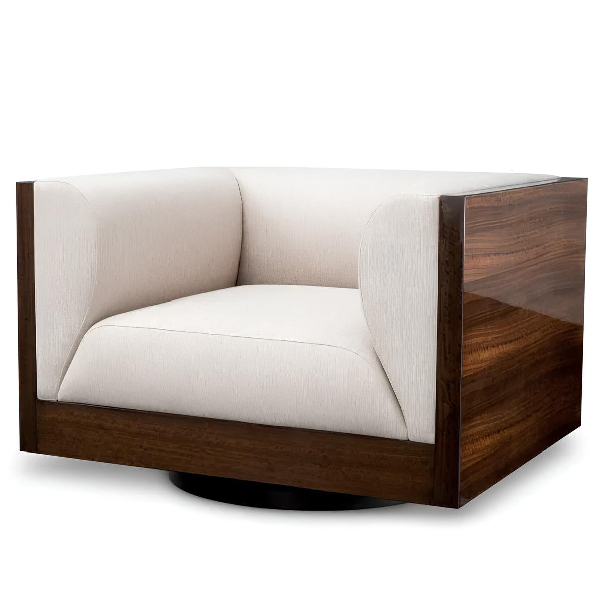 Krēsls Sebastian Eichholtz 105/91/72 cm High gloss eucalyptus veneer | loki natural | swivel base - N1 Home