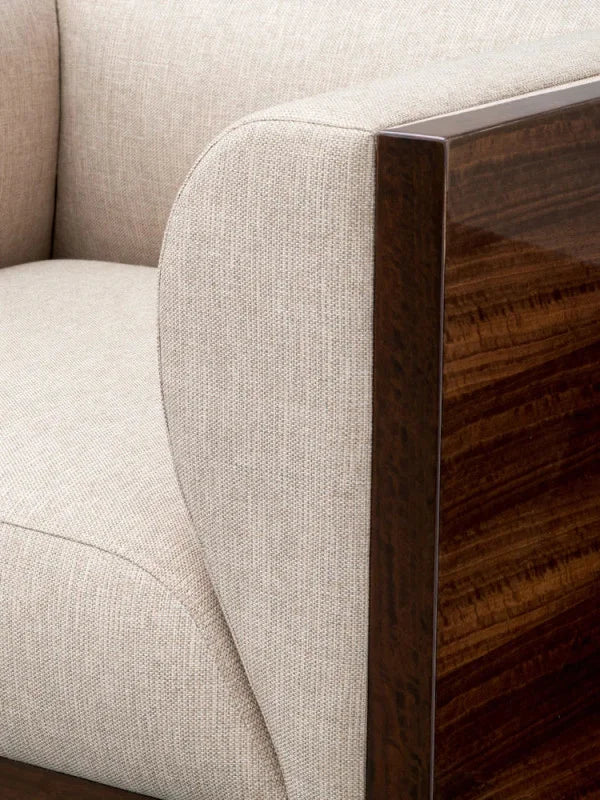 Krēsls Sebastian Eichholtz 105/91/72 cm High gloss eucalyptus veneer | loki natural | swivel base - N1 Home