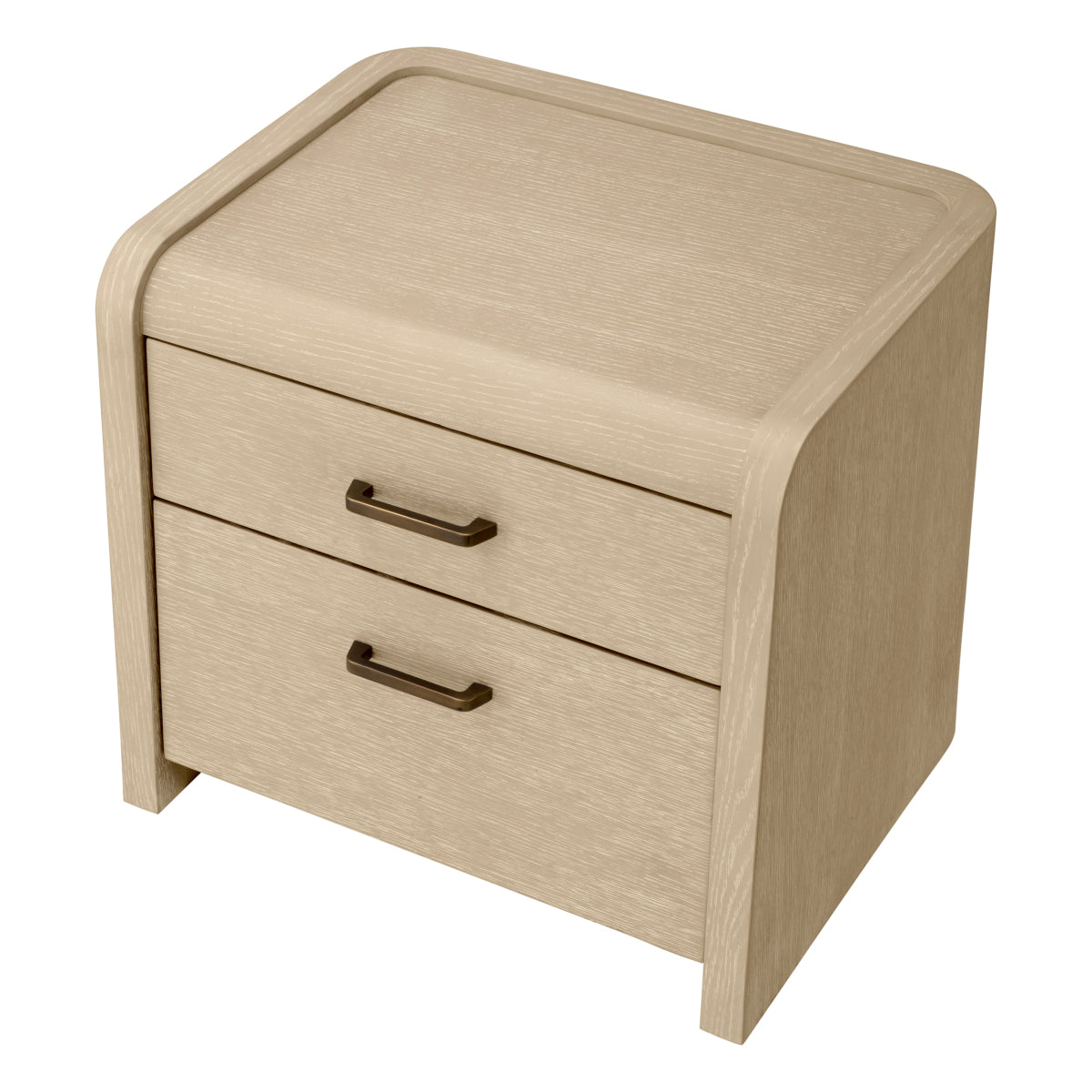 Naktsskapis Joane Eichholtz 60/49/53.5 cm Washed oak veneer/medium bronze finish