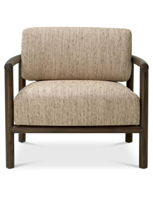 Krēsls Ombria Eichholtz 76/80/72 cm Mocha mahogany wood | beckett beige - N1 Home