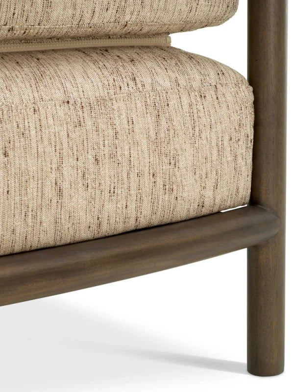 Krēsls Ombria Eichholtz 76/80/72 cm Mocha mahogany wood | beckett beige - N1 Home