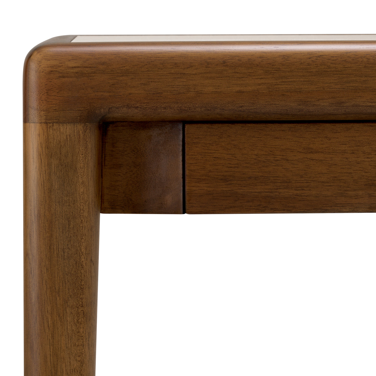 Naktsskapis Hensley Eichholtz 50/60/60 cm Mahogany wood/caramel finish/beige marble