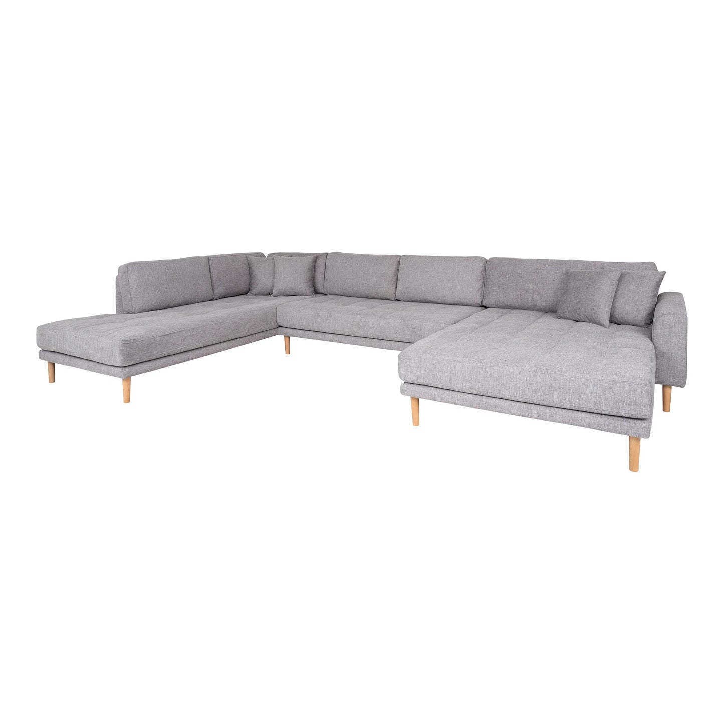 Dīvāns Lito - U 370/220/76 cm gaiši pelēks