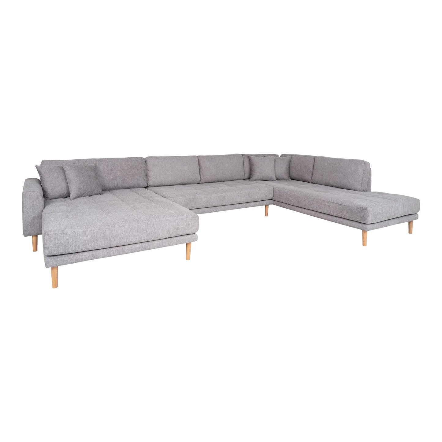 Dīvāns Lito - U 370/220/76 cm gaiši pelēks