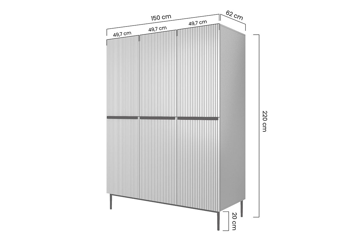 Skapis AUSTIN zelta 150/220/62 antik rozā - N1 Home