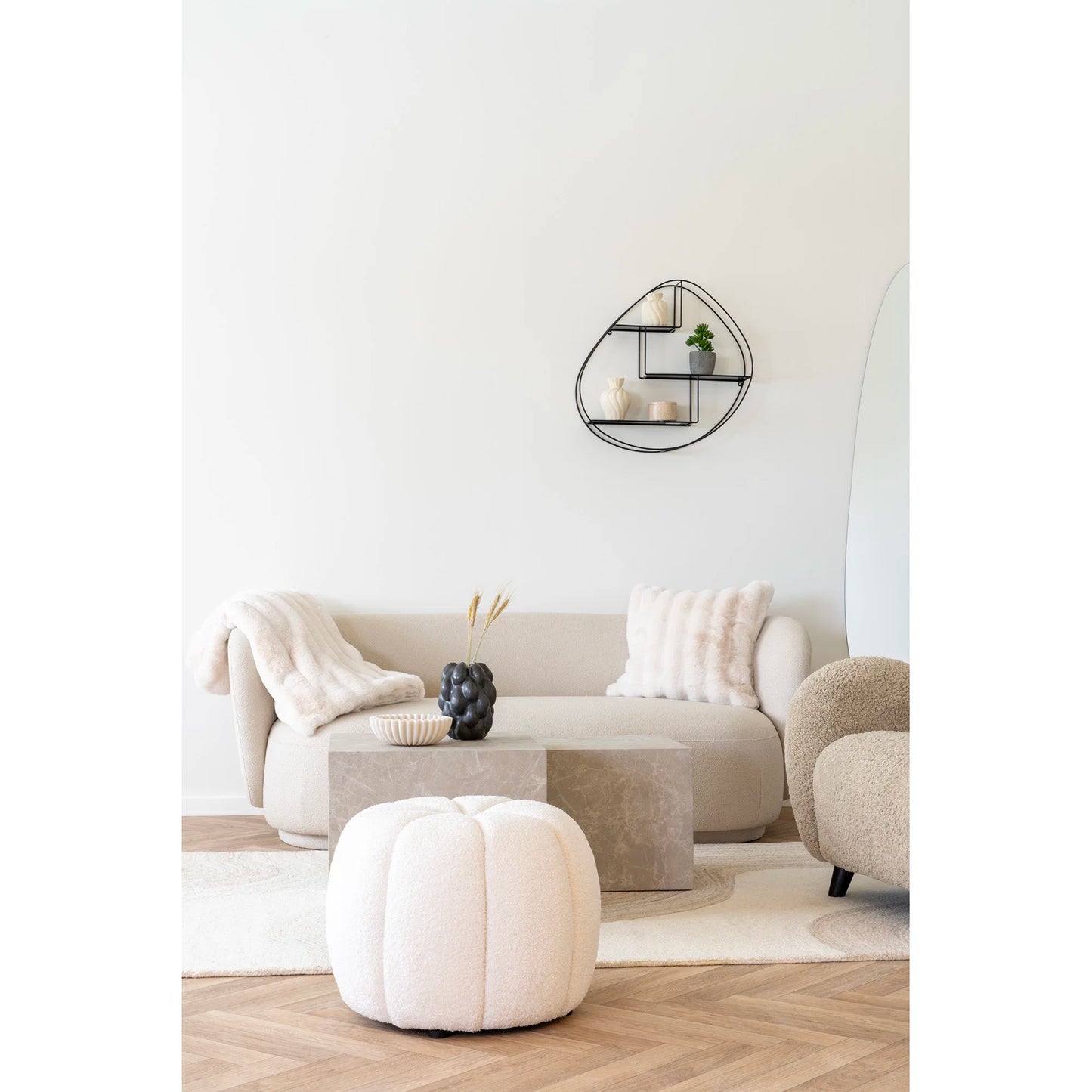 Pufs Pais 48/48/38 cm off-white