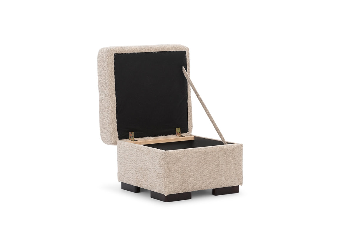 Pufs KORA mini ar konteineru 60/45,5/60 bēšš - N1 Home