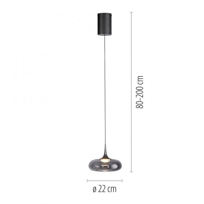 Piekaramā lampa POSH 200/22/22 cm melns
