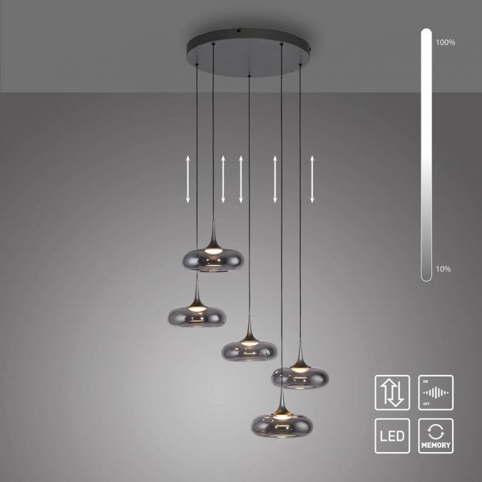 Piekaramā lampa POSH 200/62/62 cm melns