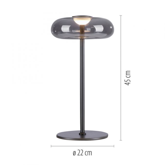 Galda lampa POSH 45/22/22 cm melns