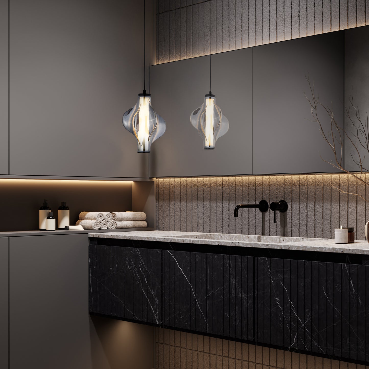 LED piekaramā lampa Elvis 8W 18/18/160 cm melns