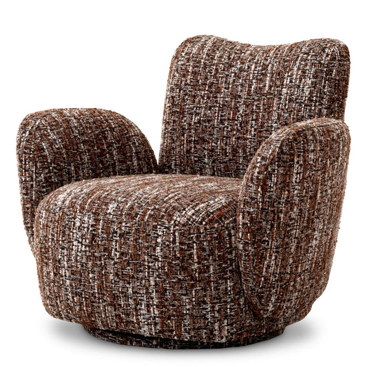 Krēsls Merida Eichholtz 88/82/77 cm Bouclé sonata red | swivel base - N1 Home