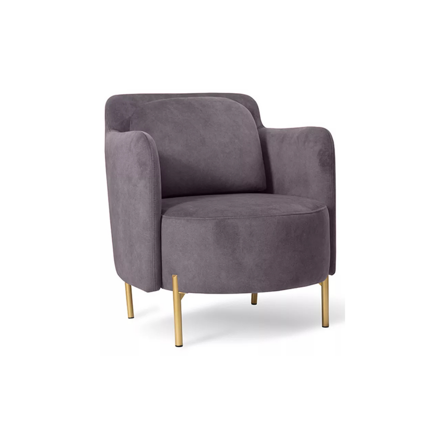 VENESE Kausa krēsls, viegli tīrāms pelēks samts, ar zelta kājām - N1 Home