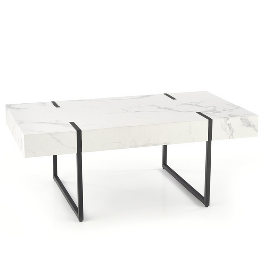 Kafijas galds Blans 110/60/43 cm balts marmors/melns - N1 Home