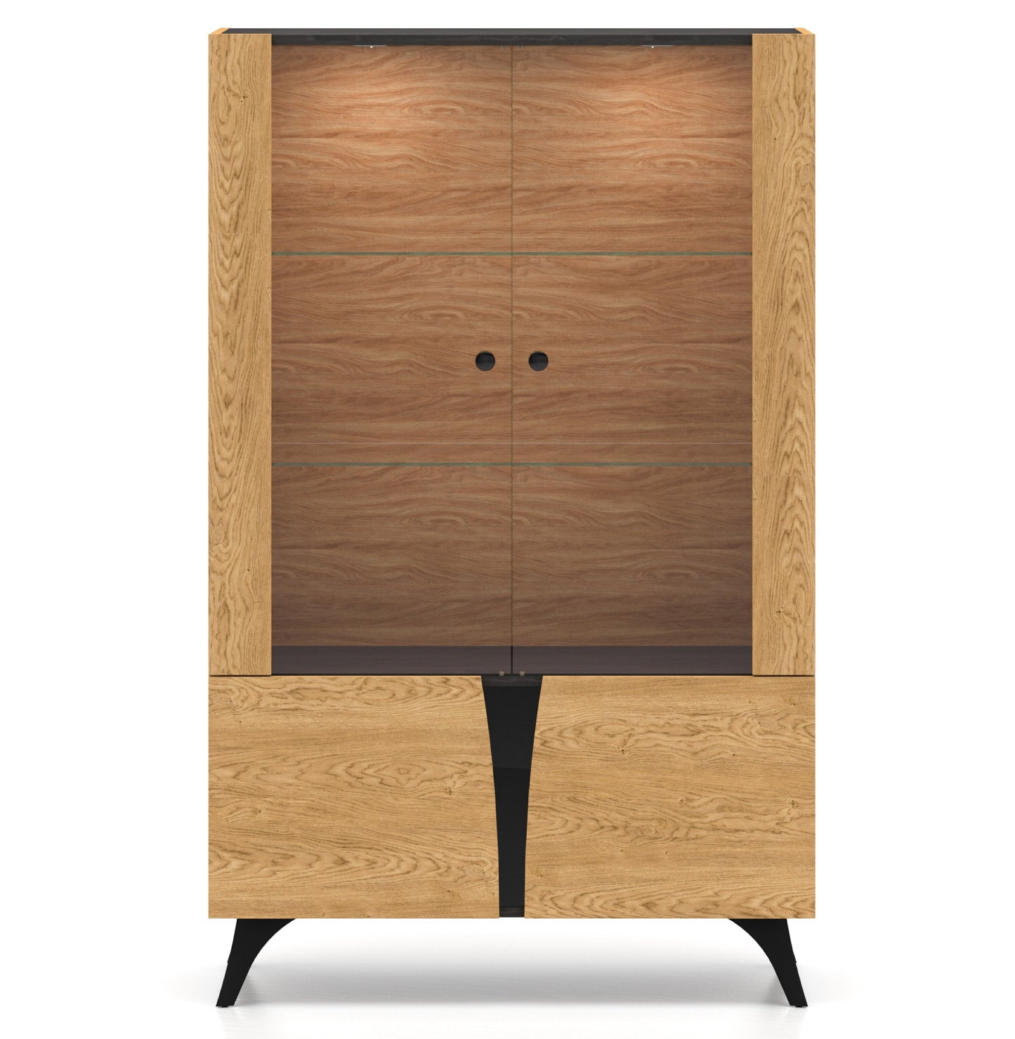 Skapis Toskana 152/94/38 cm ozols/melns - N1 Home