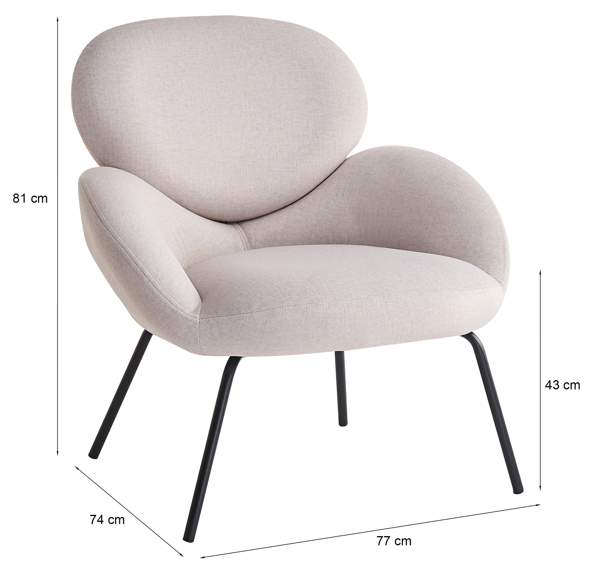 Krēsls Almo 81/77/74 cm krēms - N1 Home