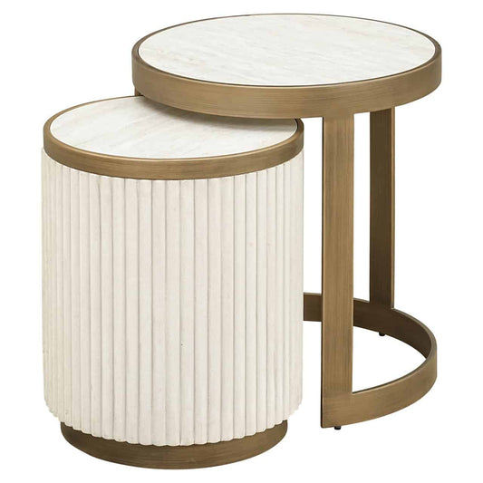 Kafijas galds Tivoli (Set of 2) Richmond Interiors 50/56/50 cm balts