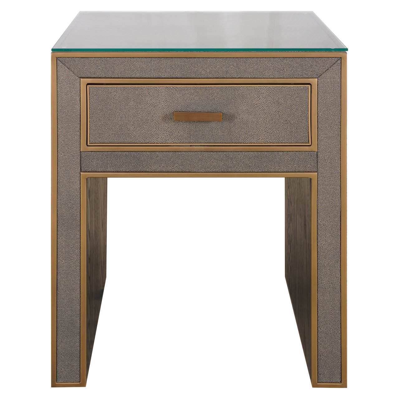 Naktsskapis Bloomville Richmond Interiors 51/66/42 cm brass shagreen incl. glass top