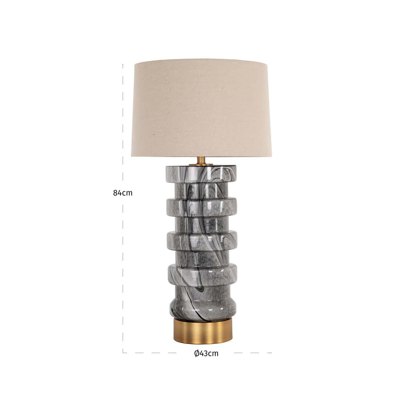 Galda lampa Jaylee Richmond Interiors 43/43/84 cm zelts/melns/balts