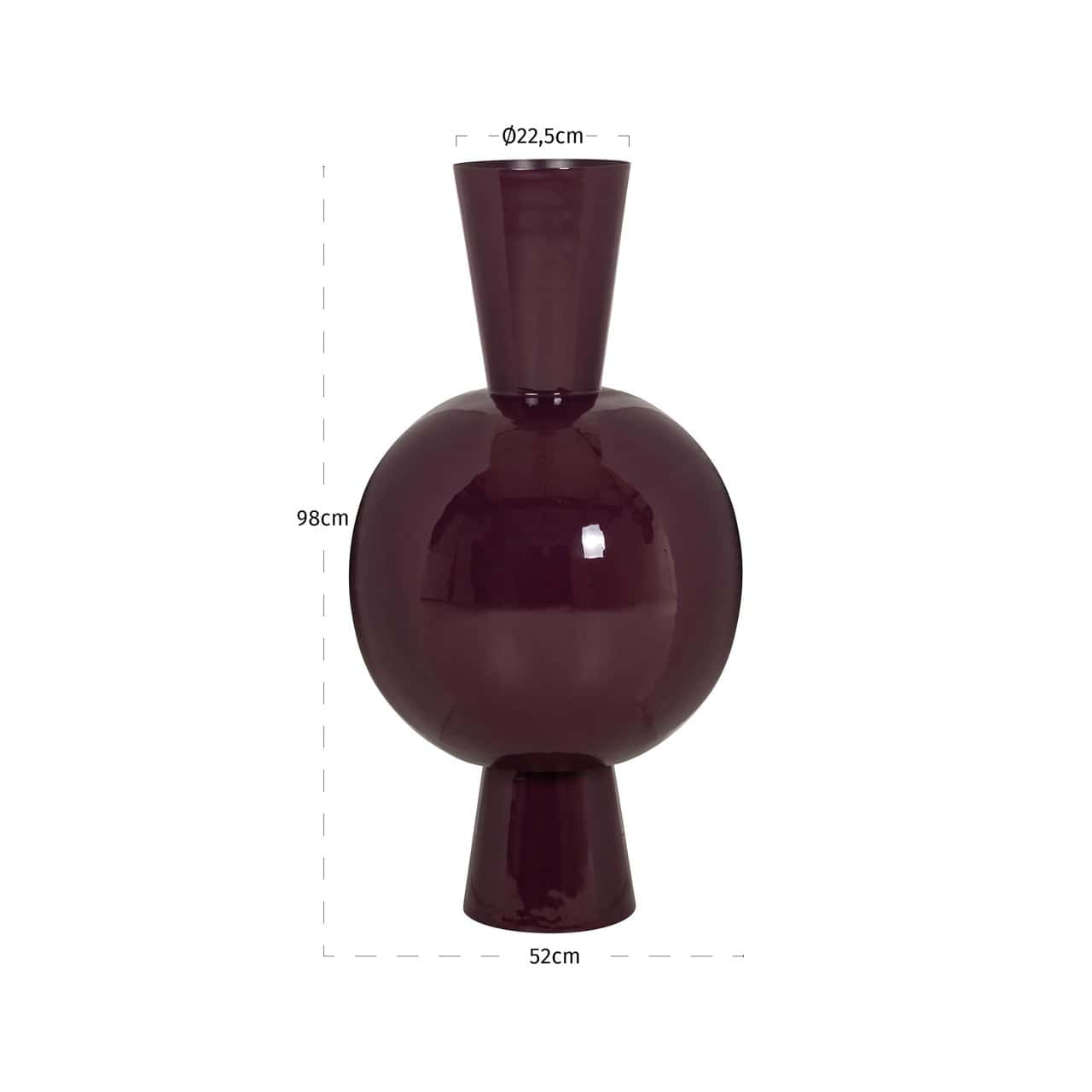 Vāze Avine Richmond Interiors 52/52/98 cm burgundy