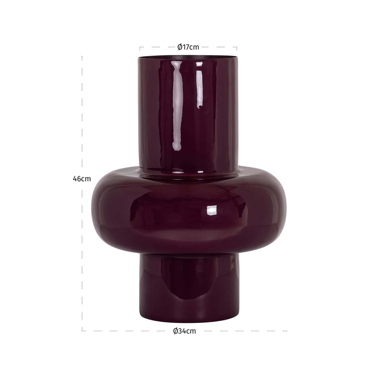 Vāze Ashlyn S Richmond Interiors 34/34/46 cm burgundy