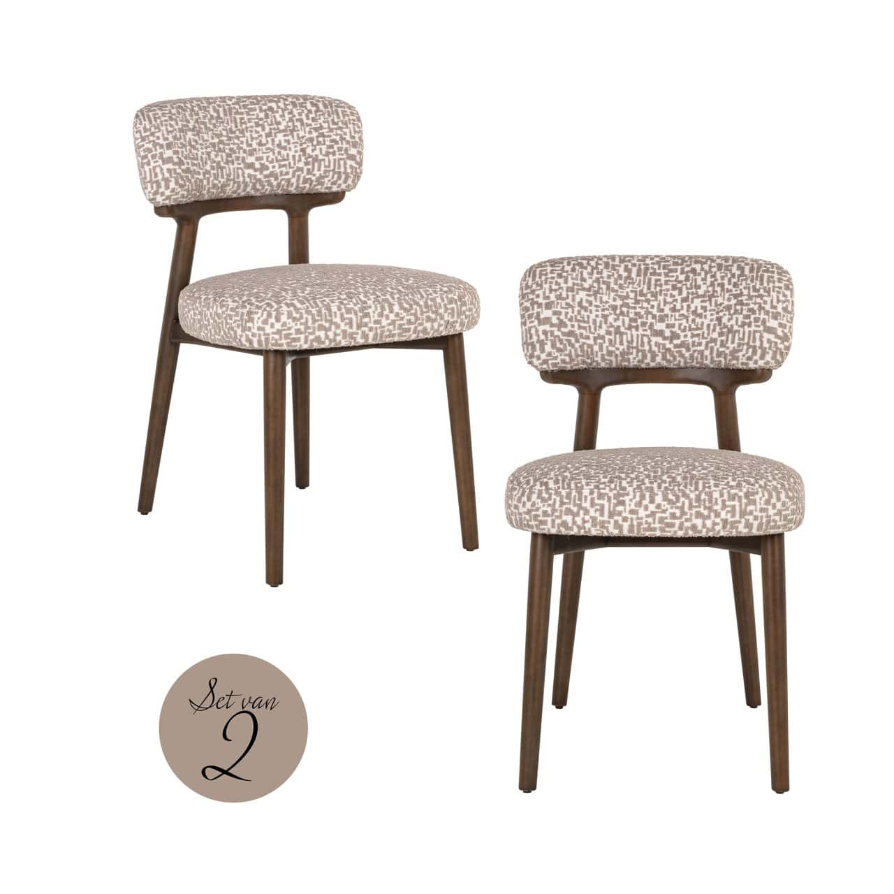 Krēsls Basker (Set of 2) Richmond Interiors 47/76/59 cm natural geo