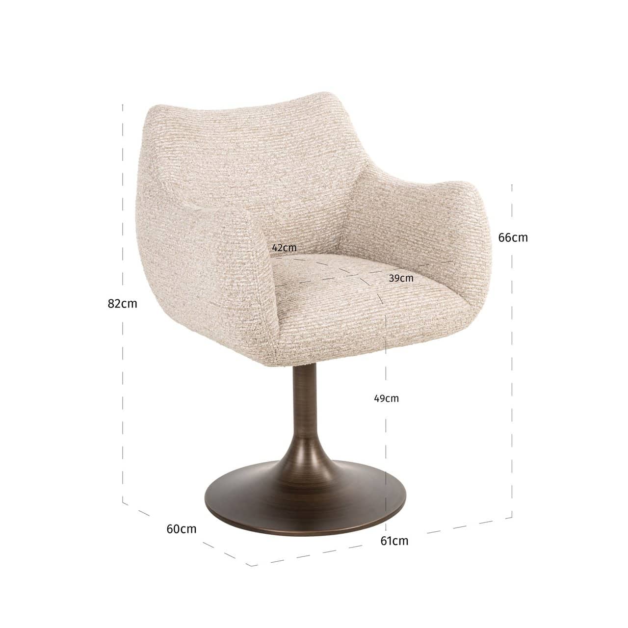 Krēsls Aldo Richmond Interiors 63/62/79 cm brown tweed - N1 Home