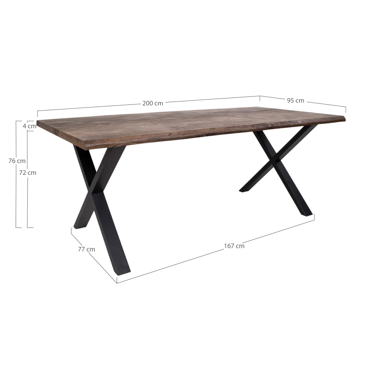 Galds Tulans 95/140/75; 95/200/75; 100/300/75 cm Smoked