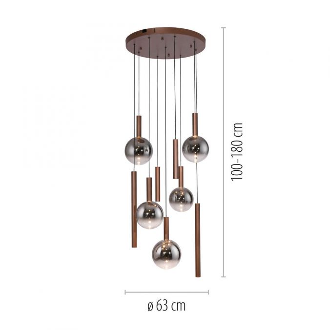 Piekaramā lampa BOWL 180/63/63 cm brūns