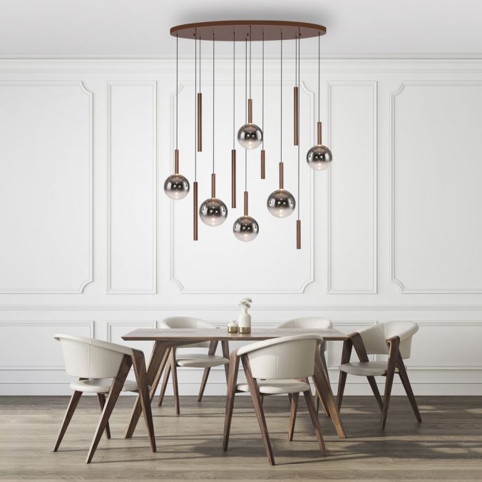 Piekaramā lampa BOWL 180/45/120 cm brūns