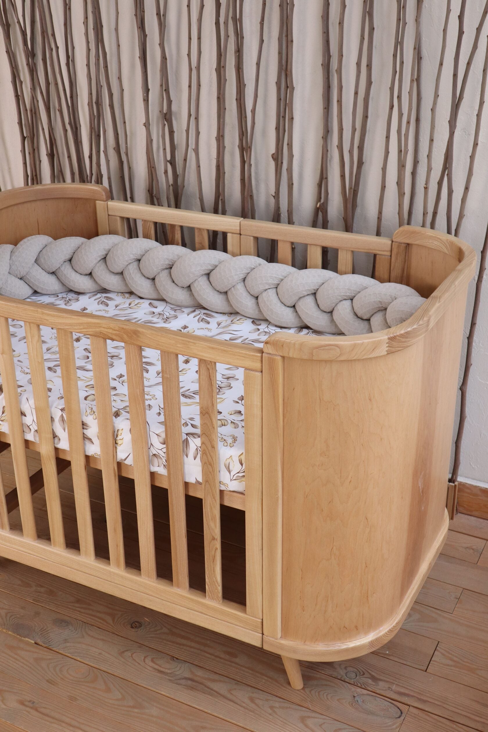 Gultiņa-transformers Boho ar kustīgu sienu 70/90-134 cm natural - N1 Home