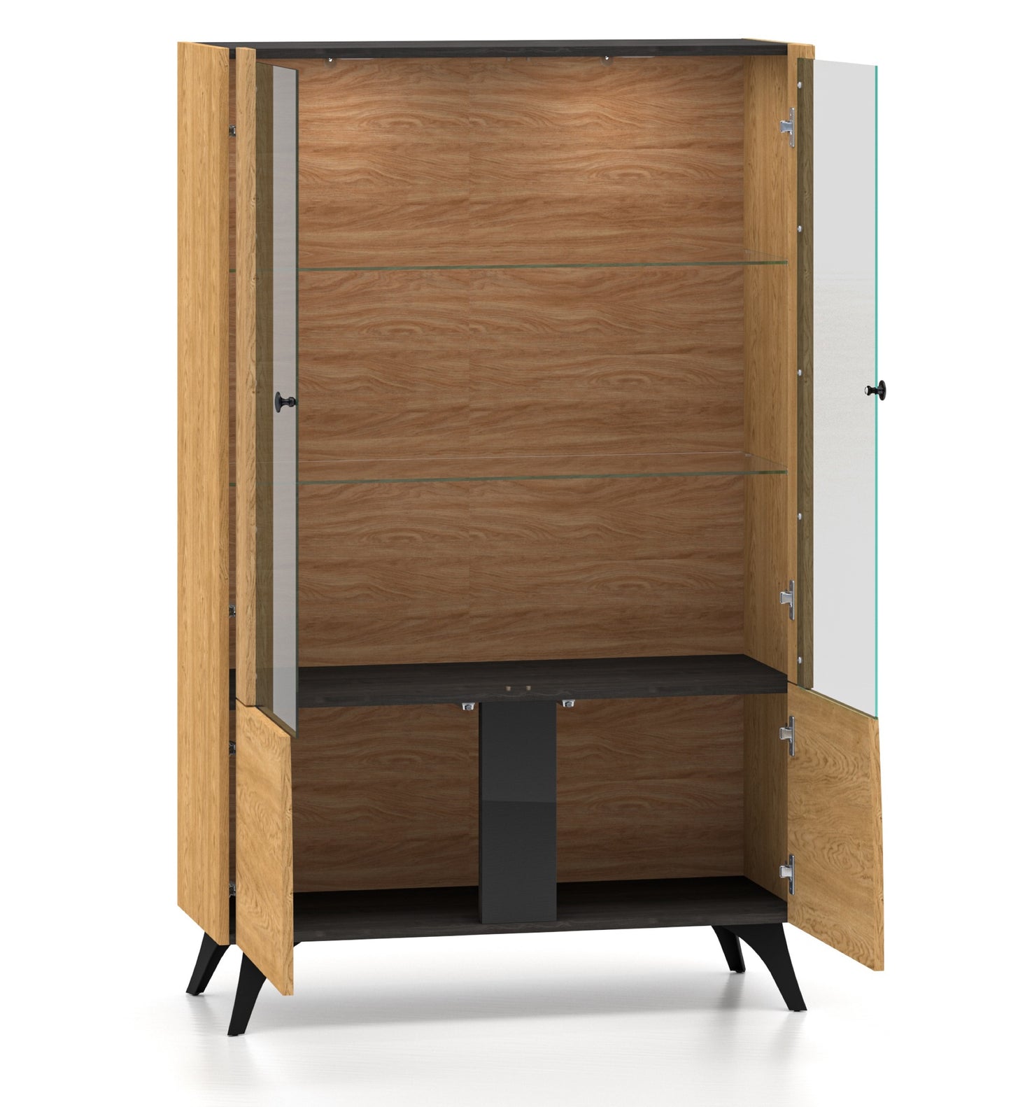 Skapis Toskana 152/94/38 cm ozols/melns - N1 Home