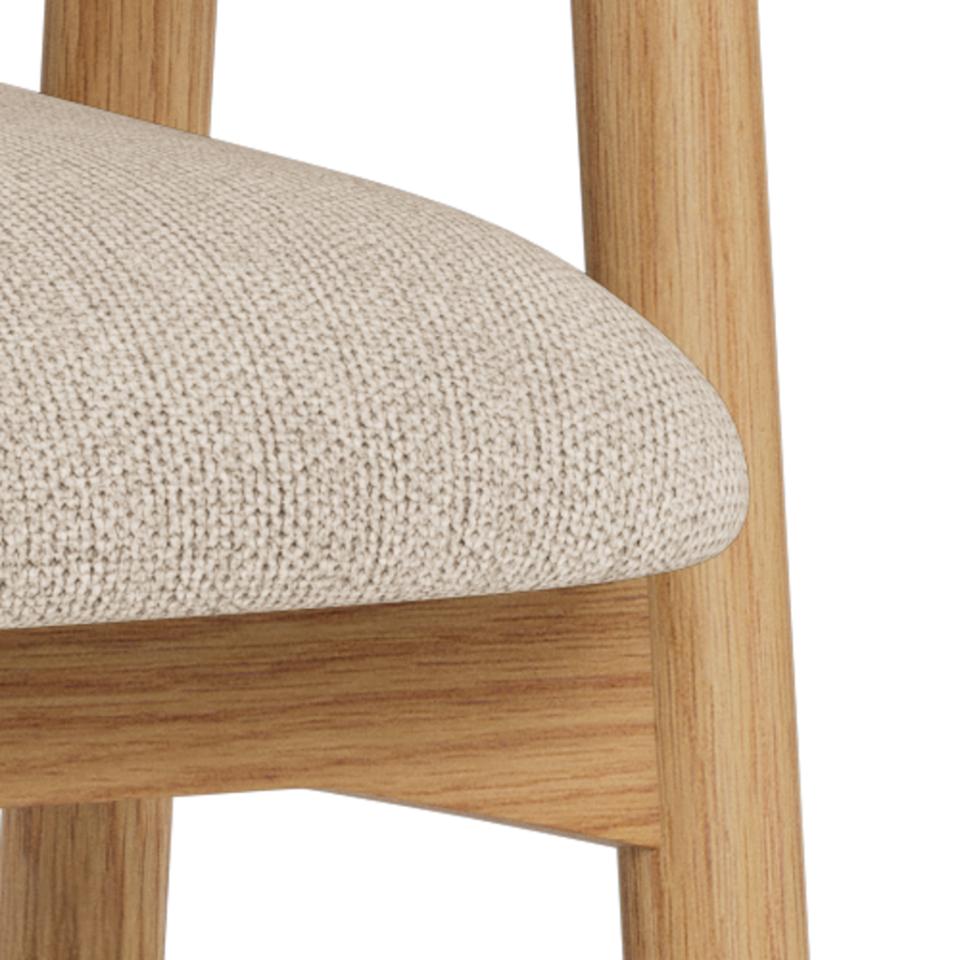 Krēsls Adder 52/52/91 cm Caso fabric sand 4 FR/gumijkoks