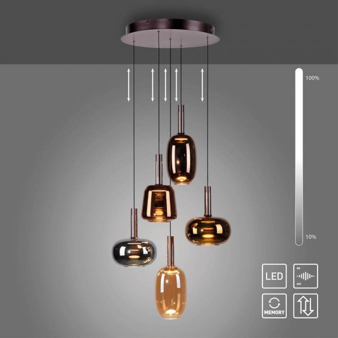 Piekaramā lampa Irides 200/55/55 cm brūns