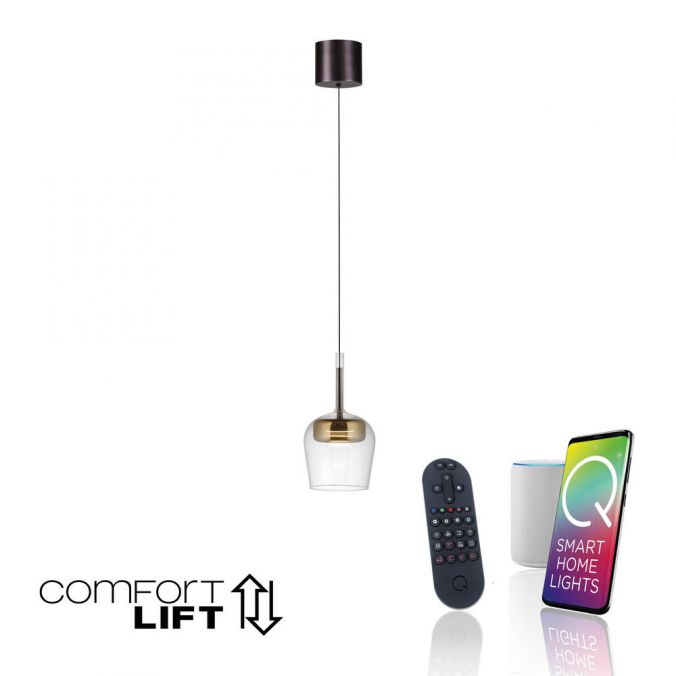 Piekaramā lampa Q-KON 200/21/21 cm melns/zelts