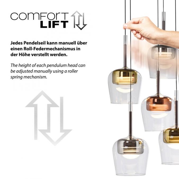 Piekaramā lampa Q-KON 200/21/93 cm melns