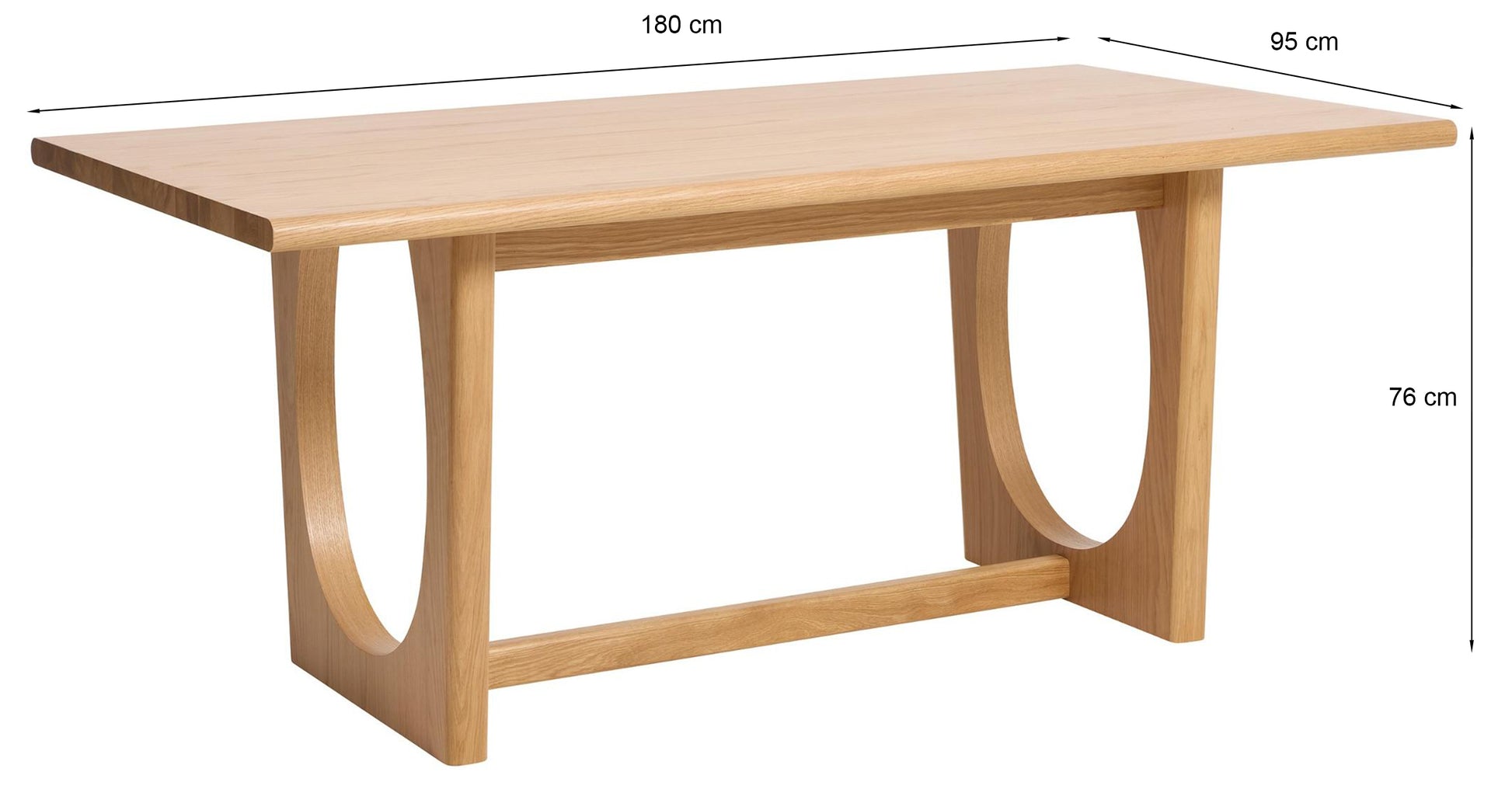 Galds Verti 180/95/76 cm ozols - N1 Home