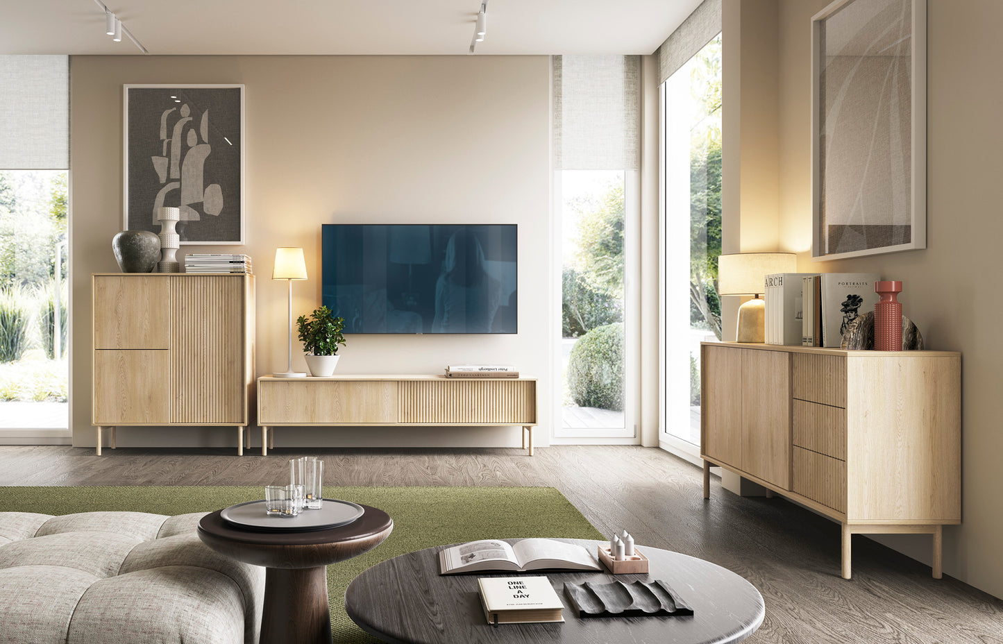 TV skapis Tavis 51/153/39 cm ozols