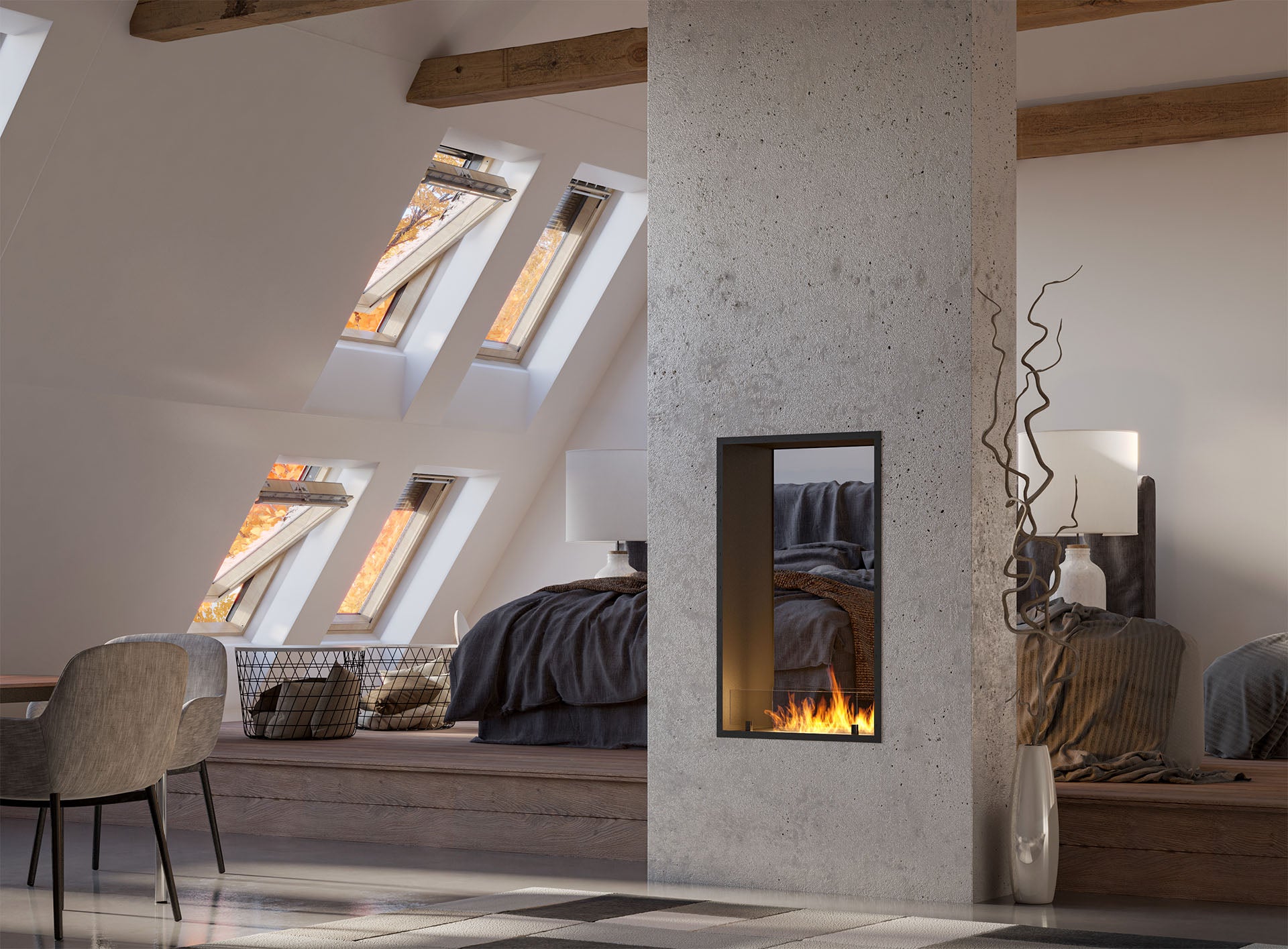 Biokamīns 2Side Slim Vert 63/113/35; 73/143/35; 83/163/35 cm melns - N1 Home