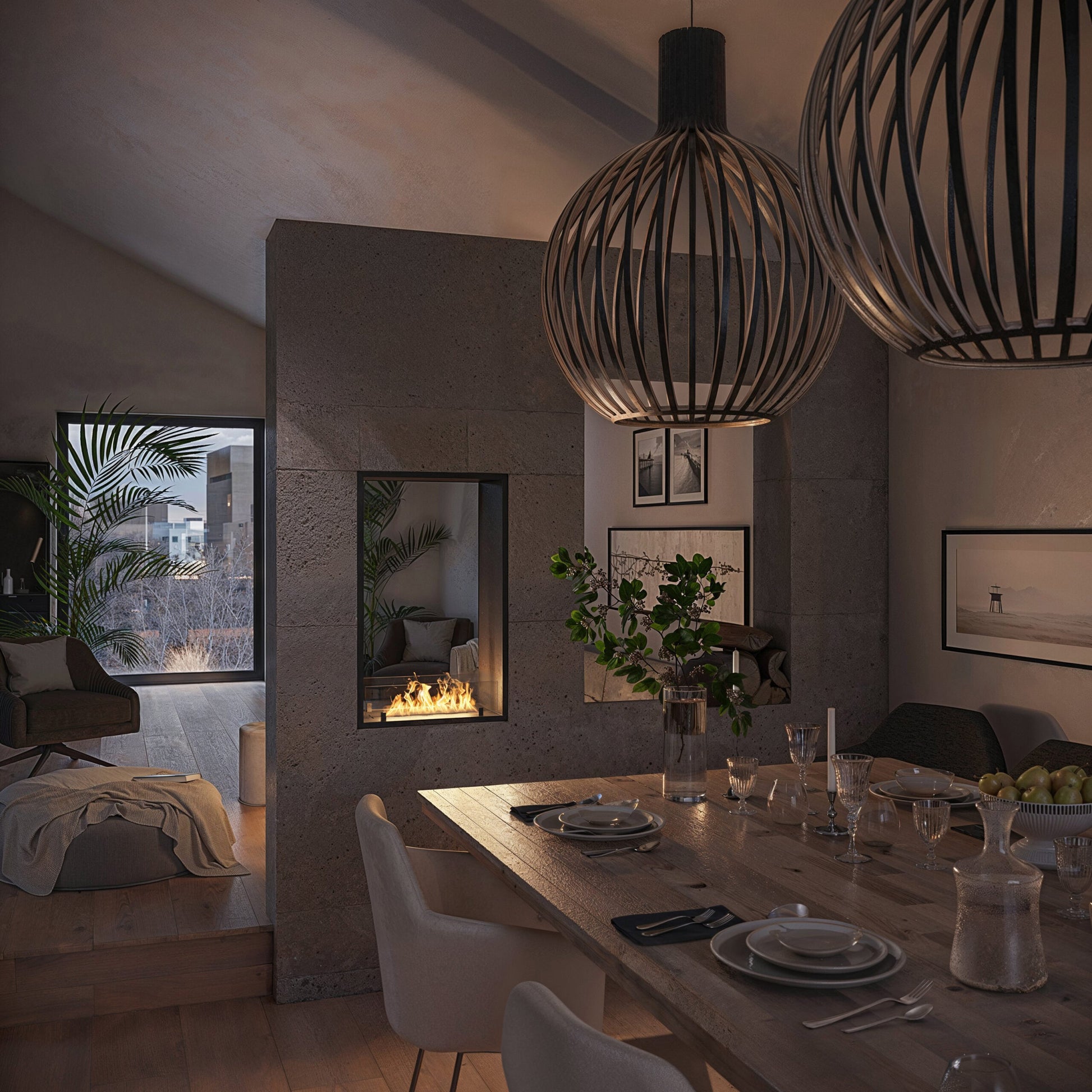 Biokamīns 2Side Slim Vert 63/113/35; 73/143/35; 83/163/35 cm melns - N1 Home