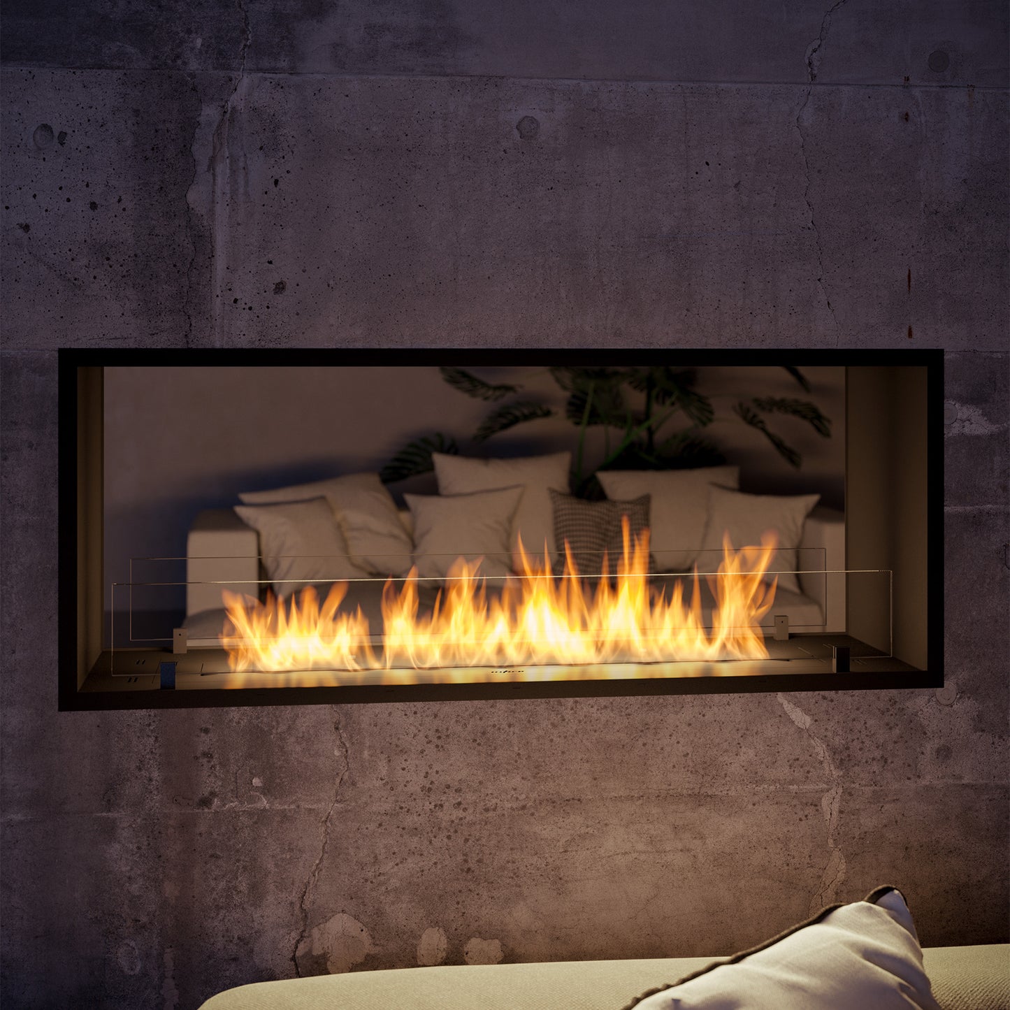 Biokamīns 2Side Slim 83/58/35; 123/58/35 cm melns - N1 Home