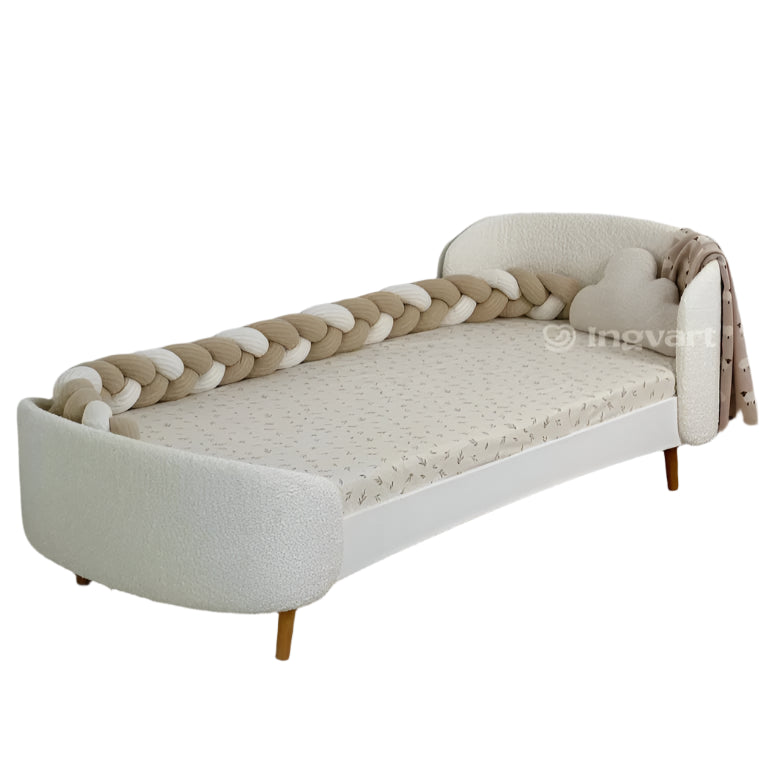Ovāla pusaudžu gulta Fly Bed Teenage Boucle 80/168(183) cm 05 Coffee With Milk - N1 Home
