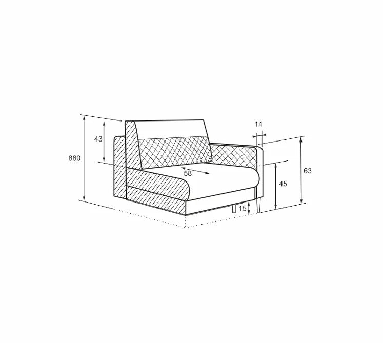 Dīvāns Bianko 230/103/88 cm Comfort 07
