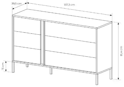 Kumode Dasty 137/81/39 cm bēšs - N1 Home