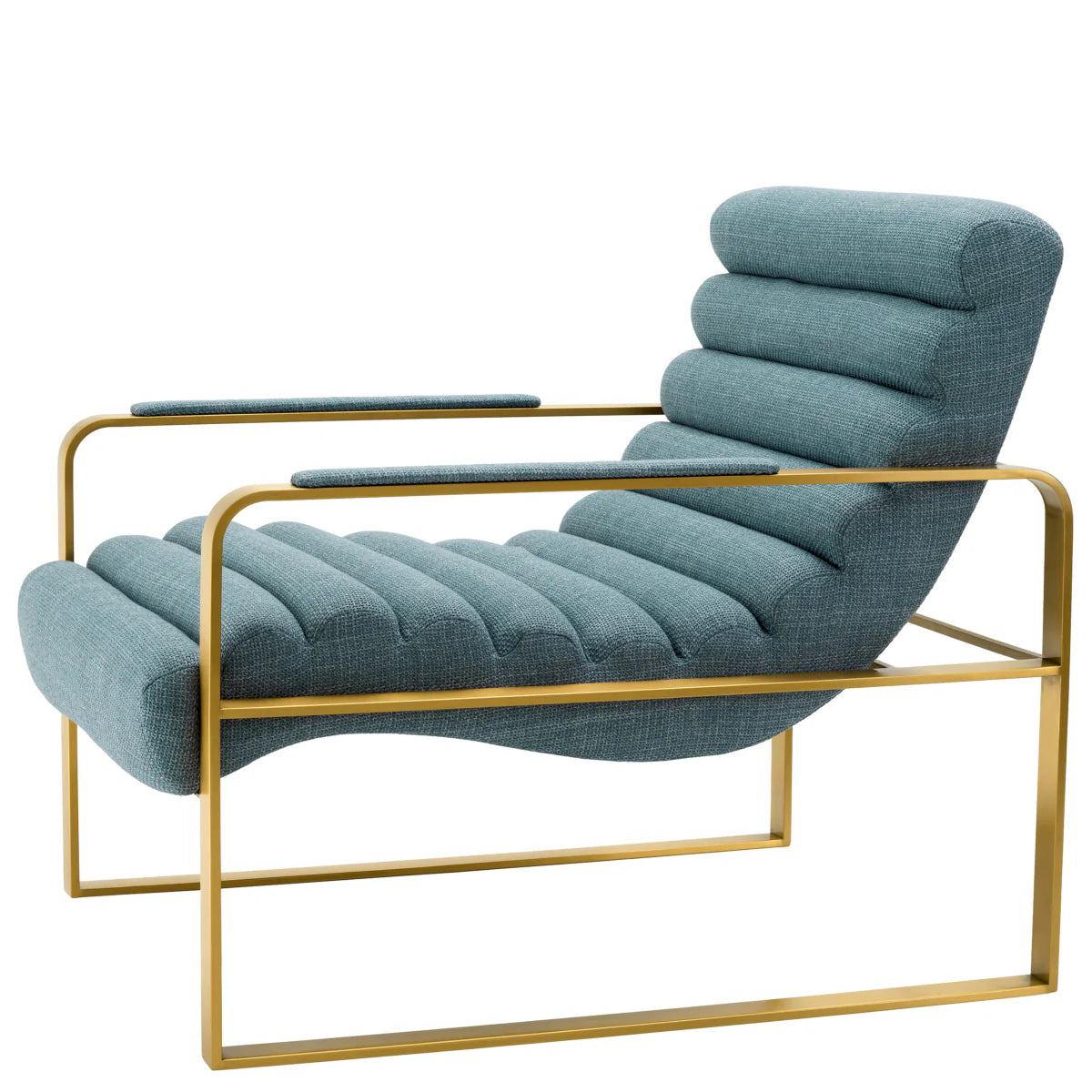 Krēsls Olsen Eichholtz 68.5/88/77 cm Brushed brass finish |scalea blue - N1 Home
